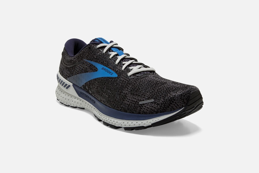 Brooks Running Shoes - Adrenaline GTS 21 Road Mens - Black/Blue - WTV-125473